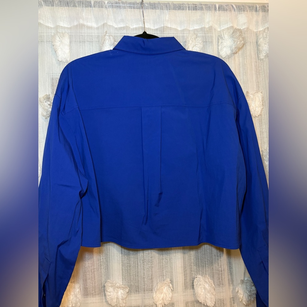 Cos Blue Cropped Button Down Top - image 8